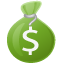 Иконка зеленый мешочек с долларом 64*64